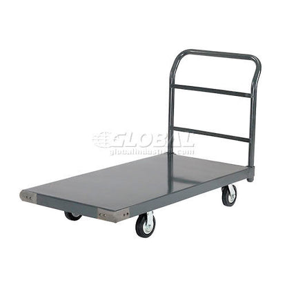 Global Industrial Steel Deck Platform Truck 36 x 24 1400 Lb. Capacity 5" Rubber Casters (WB952110)