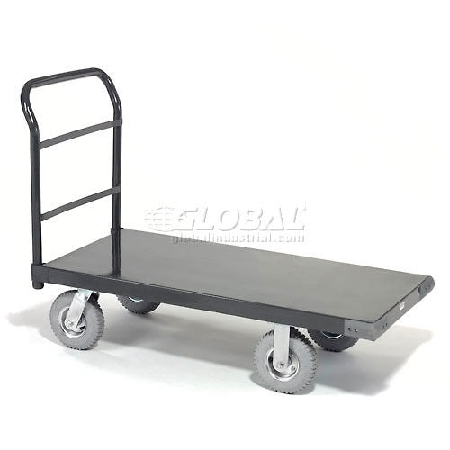 Global Industrial Steel Deck Platform Truck 48 x 24 1200 Lb. Capacity 8" Pneumatic Casters (WB952112P)