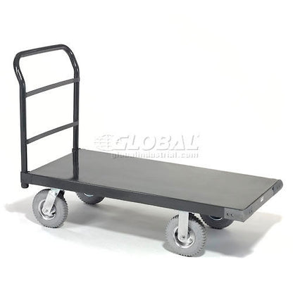 Global Industrial Steel Deck Platform Truck 48 x 24 1200 Lb. Capacity 8" Pneumatic Casters (WB952112P)