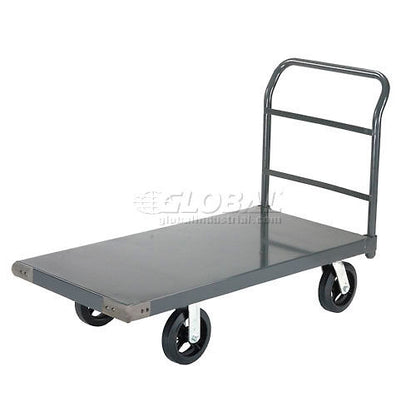 Global Industrial Steel Deck Platform Truck 72 x 36 2400 Lb. Capacity 8" Rubber Casters (WB952138)