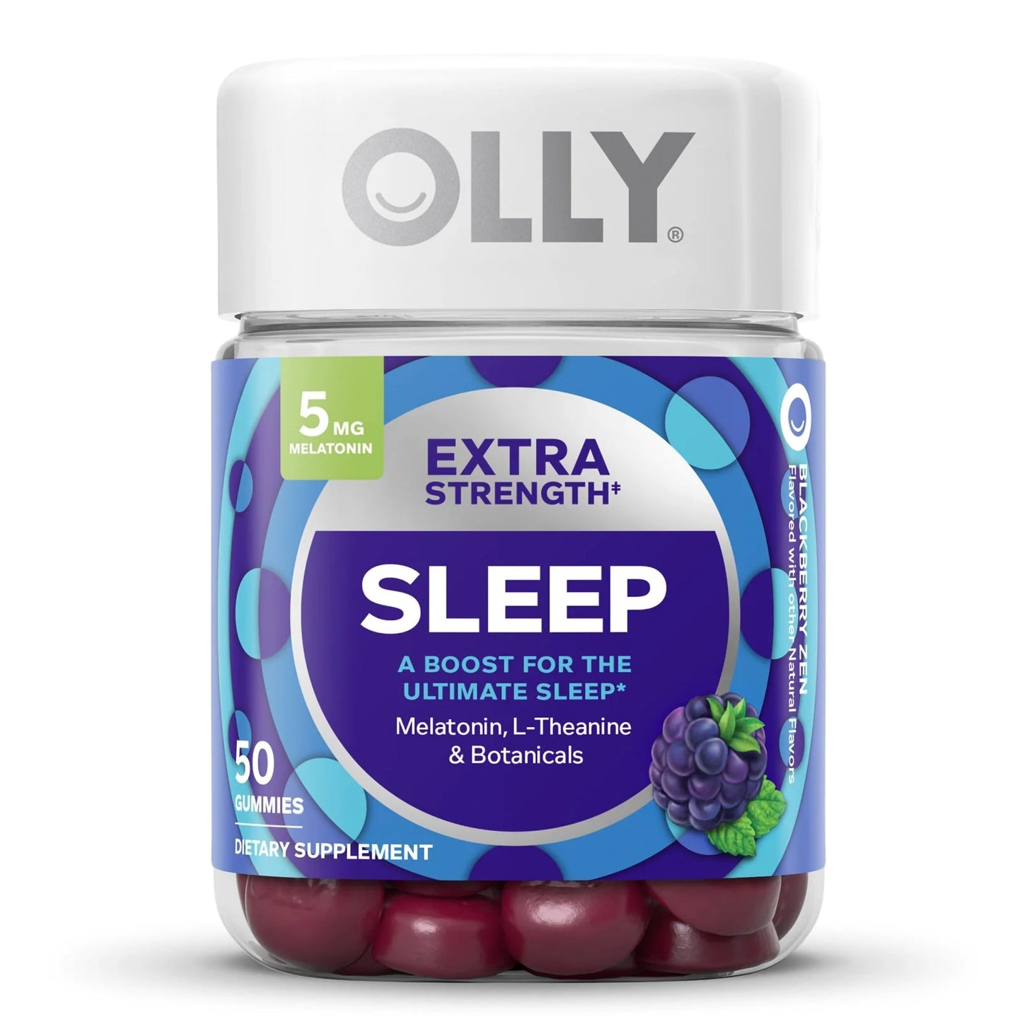 OLLY® Extra Strength Sleep Sleep Aid 50 per Bottle Gummy 5 mg - 100 mg Strength (1249515_BT)