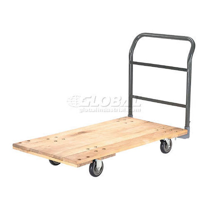 Global Industrial Hardwood Deck Platform Truck 60 x 30 1000 Lb. Capacity 5" Poly Casters (WB952513)