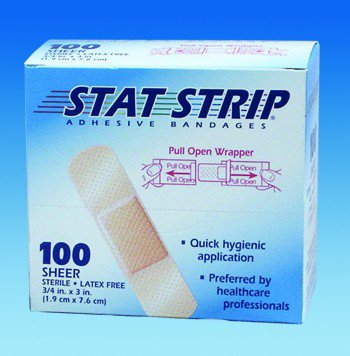 American® White Cross Stat Strip® Adhesive Strip 1 X 3 Inch Plastic Rectangle Sheer Sterile (197291_EA)