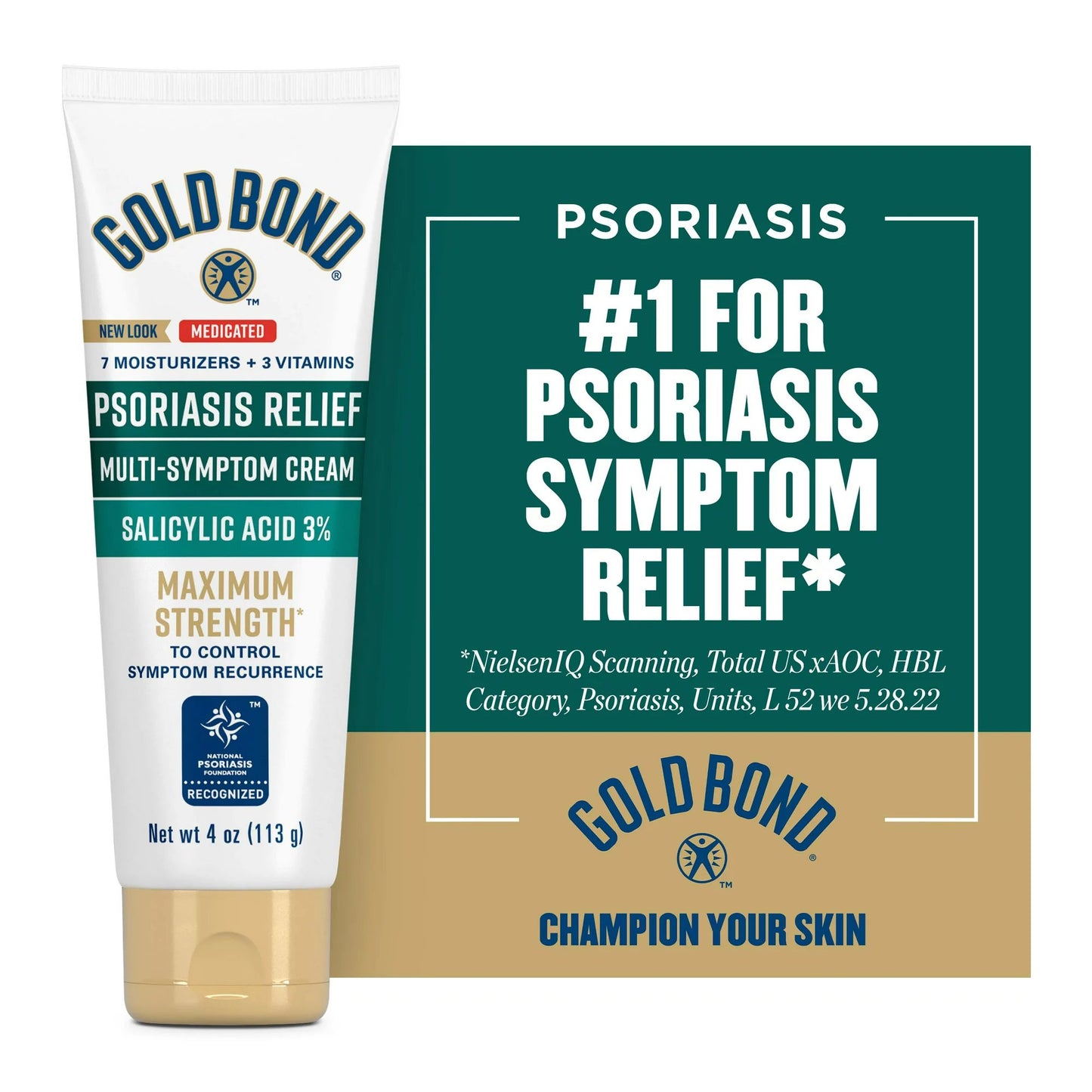Gold Bond® Psoriasis Relief Medicated Multi-Symptom Psoriasis Cream 4 oz. Tube Unscented Cream (1230686_EA)