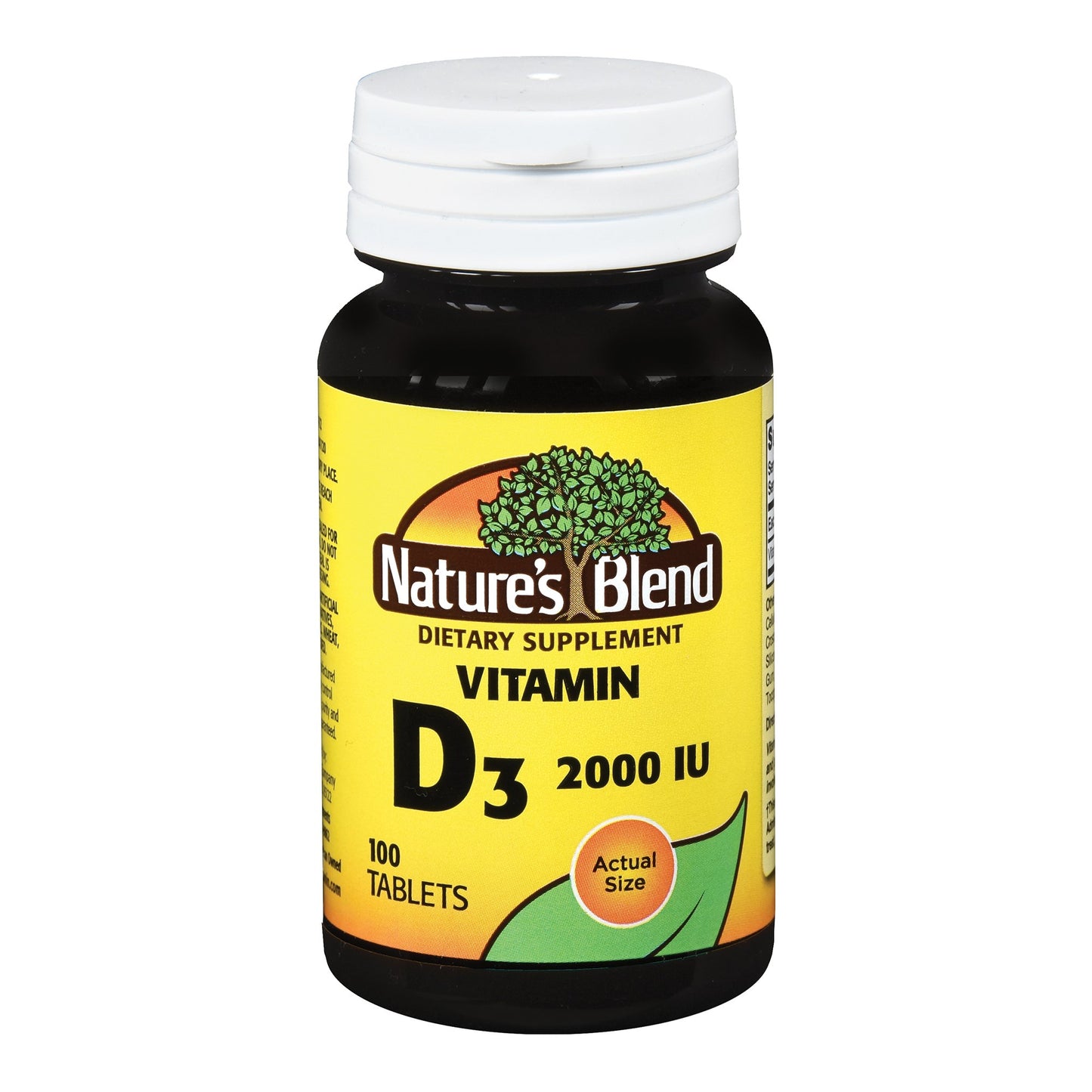 Nature's Blend Vitamin Supplement Vitamin D 2,000 IU Strength Tablet 100 per Bottle (852689_BT)