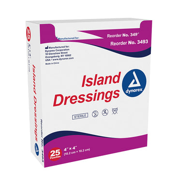 Dynarex Island Dressing 4 X 4 Inch Square Sterile (903643_BX)