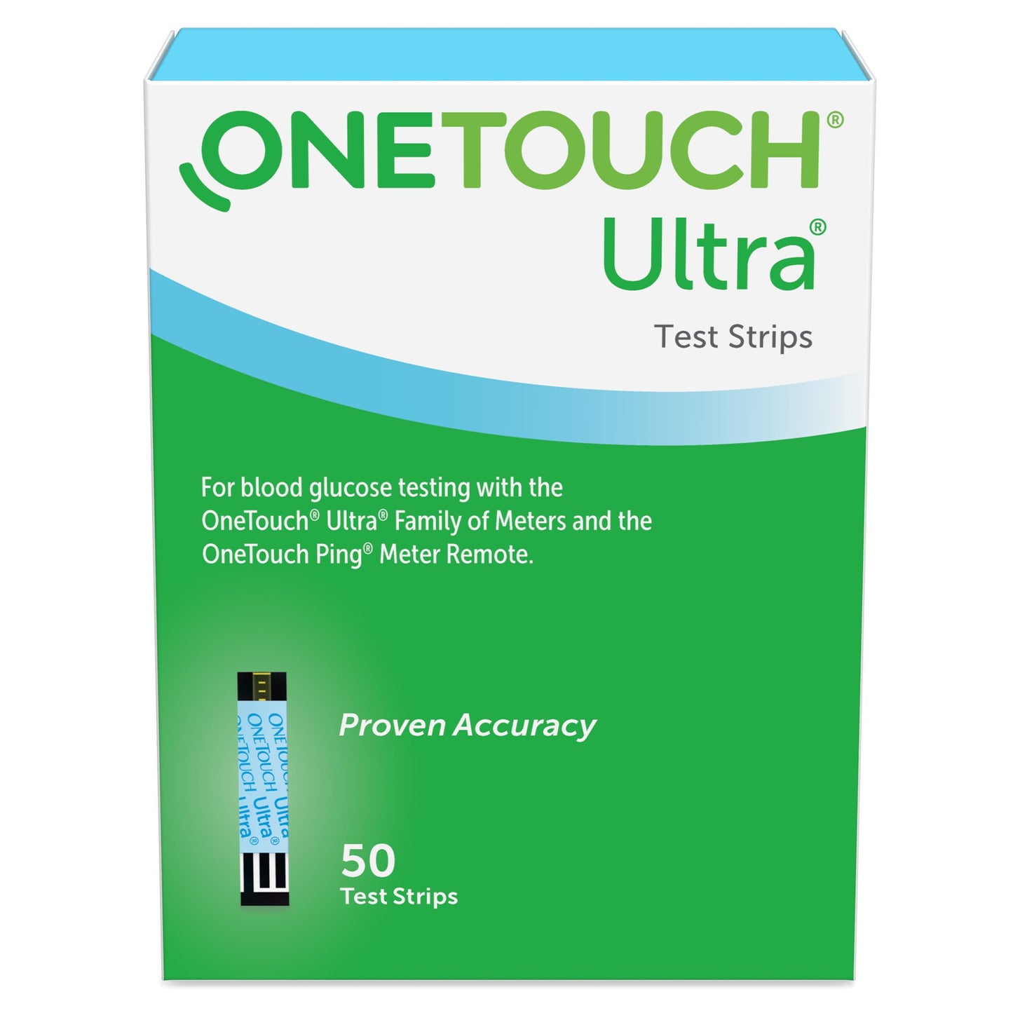 OneTouch® Ultra® Blue Blood Glucose Test Strips 50 Strips per Pack (850708_BX)