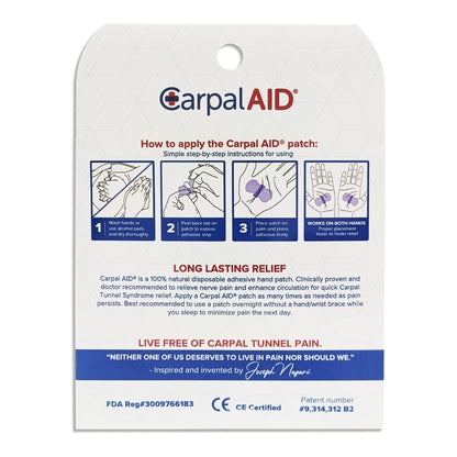 Carpal AID® Patch Hand-Based Carpal Tunnel Support Plastic Left or Right Hand Clear One Size Fits Most (1254009_PK)