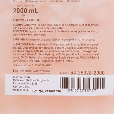 McKesson Shampoo and Body Wash 2,000 mL Dispenser Refill Bag Apricot Scent (468270_CS)