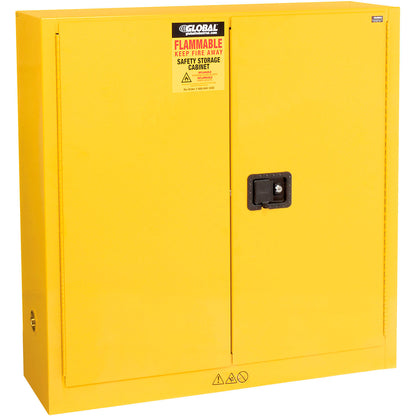 Global Industrial Flammable Cabinet, Manual Close Double Door, 22 Gallon, 35"Wx22"Dx35"H (WB962357)