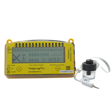 Fridge-tag® 2L Refrigerator Vaccine Data Logger with Alarm Fahrenheit / Celsius -22° to +131°F (-30° to +55°C) Glycol Bottle Probe Battery Operated (1010604_EA)