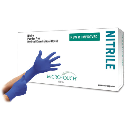 Micro-Touch® Nitrile Exam Glove Large NonSterile Nitrile Standard Cuff Length Textured Fingertips Blue Chemo Tested (703152_CS)