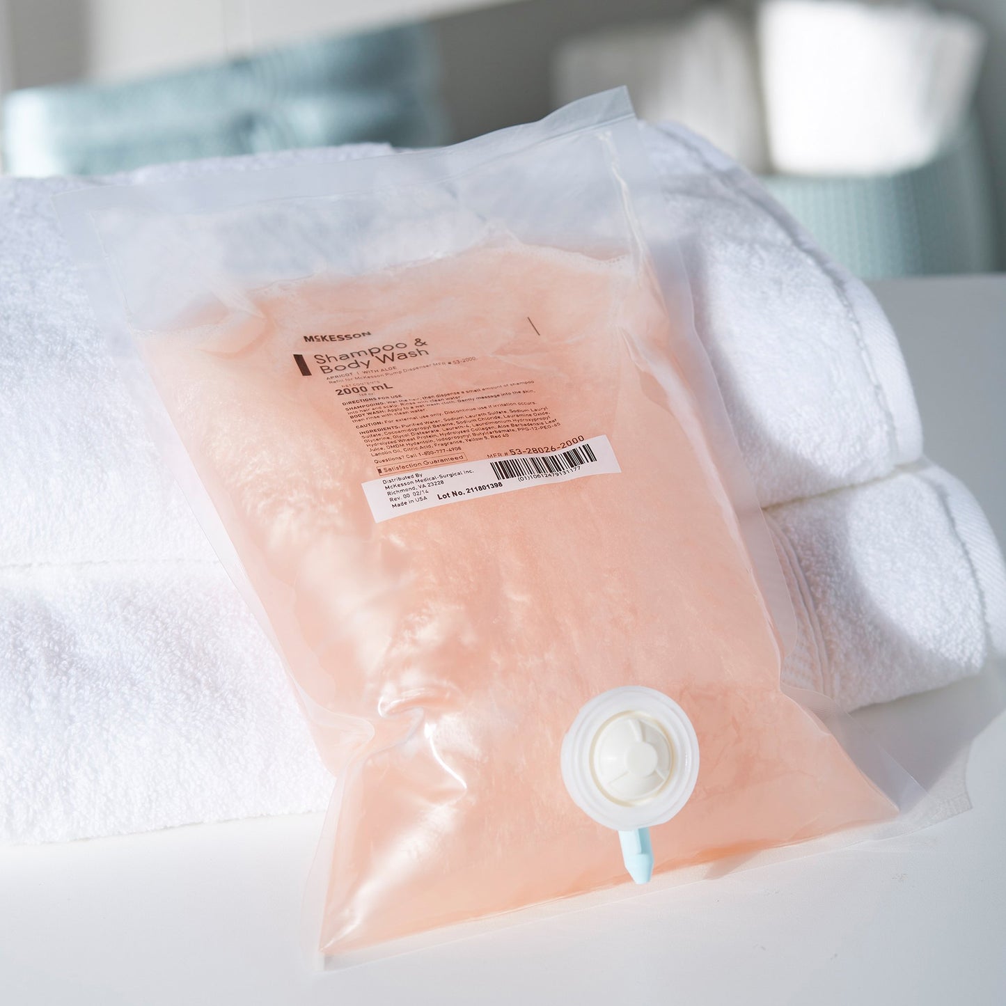 McKesson Shampoo and Body Wash 2,000 mL Dispenser Refill Bag Apricot Scent (468270_CS)