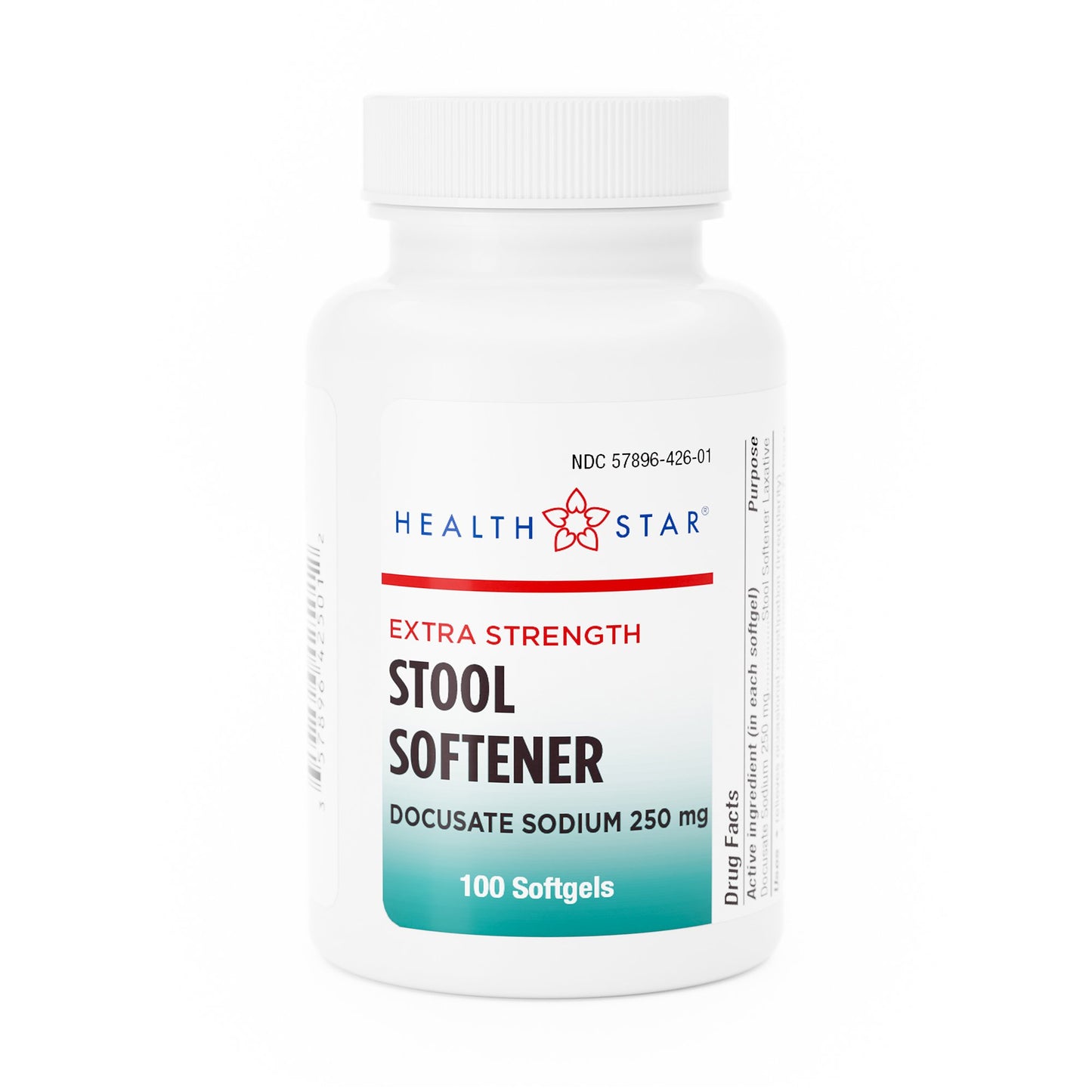 HEALTHSTAR® Stool Softener Softgel 100 per Bottle 250 mg Strength Docusate Sodium (579182_CS)