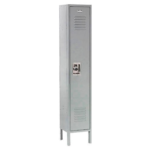 Global Industrial Infinity 1-Tier 1 Door Locker, 12"W x 12"D x 66"H, Gray, Unassembled (WB254109GY)
