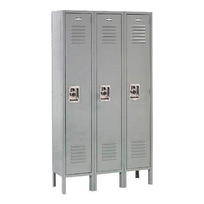 Global Industrial Infinity 1-Tier 3 Door Locker, 45"W x 18"D x 78"H, Gray, Assembled (WB968263GY)