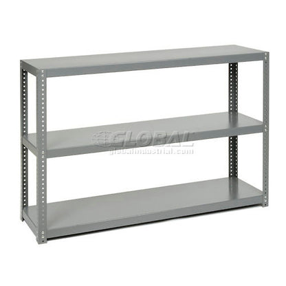 Global Industrial 3 Shelf, Extra Heavy Duty Steel Shelving, 60"W x 18"D x 39"H, Starter, Gray (WB968602)