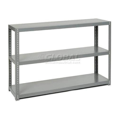 Global Industrial 3 Shelf, Extra Heavy Duty Steel Shelving, 48"W x 18"D x 39"H, Starter, Gray (WB968601)