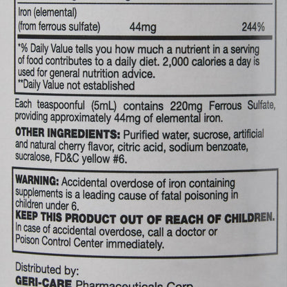 Geri-Care® Mineral Supplement Iron 220 mg Strength Liquid 16 oz. (634157_BT)