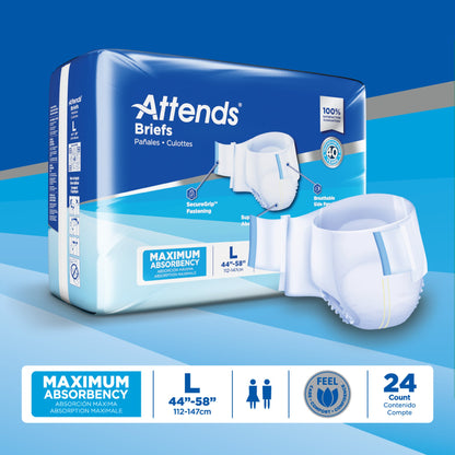 Attends® Unisex Incontinence Brief Large Disposable Heavy Absorbency (955305_CS)