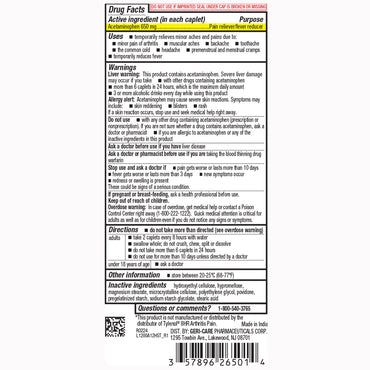 HEALTHSTAR® Pain Relief 650 mg Strength Acetaminophen Tablet 100 per Bottle (895325_BT)