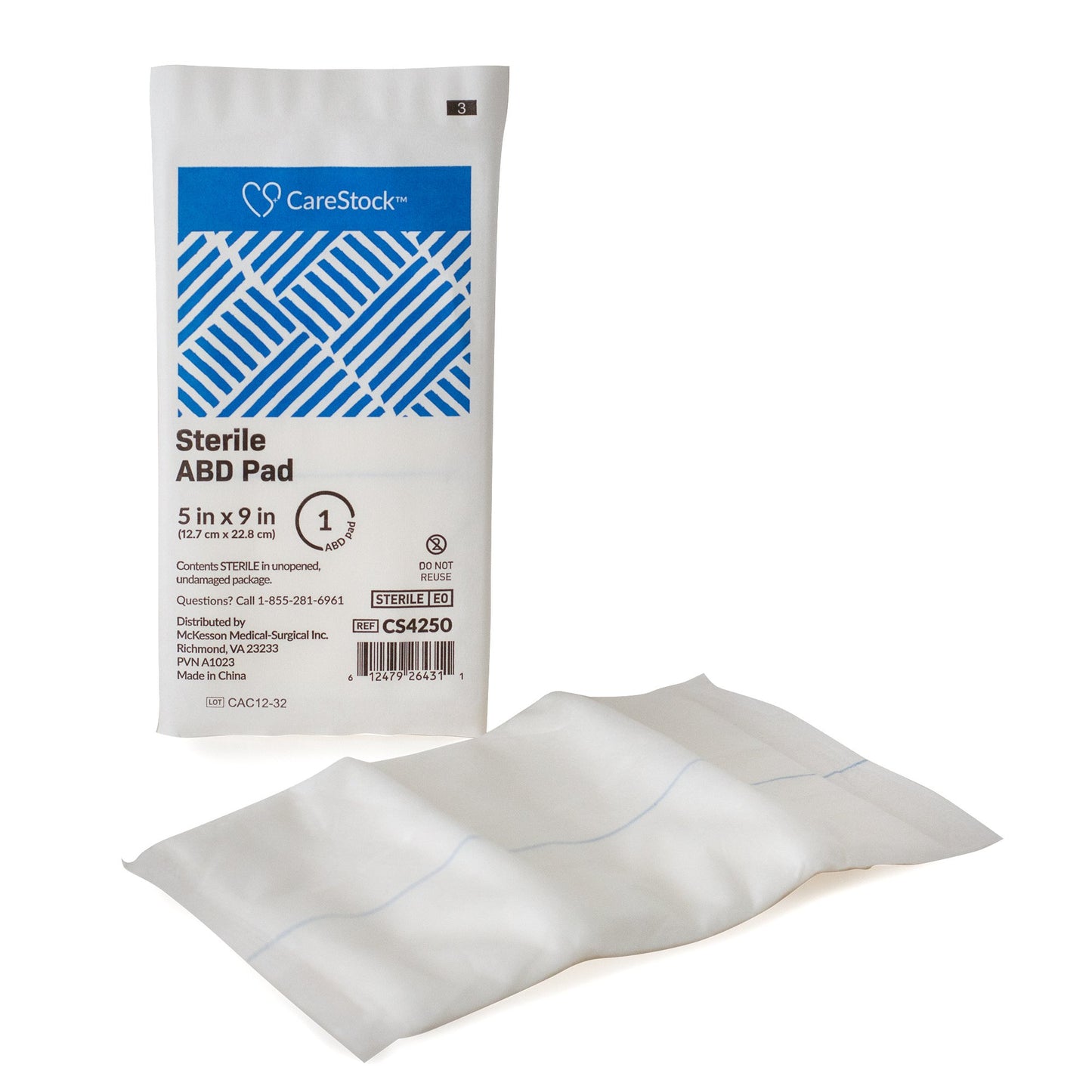 CareStock™ Abdominal Pad 5 X 9 Inch Sterile 1 per Pack (1242213_CS)