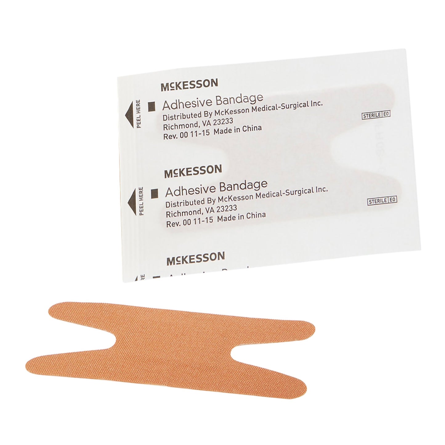 McKesson Adhesive Strip 1-1/2 X 3 Inch Fabric Knuckle Tan Sterile (466873_BX)