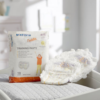 McKesson Unisex Toddler Training Pants Pull On with Tear Away Seams Size 4T to 5T Disposable Heavy Absorbency (1144483_CS)