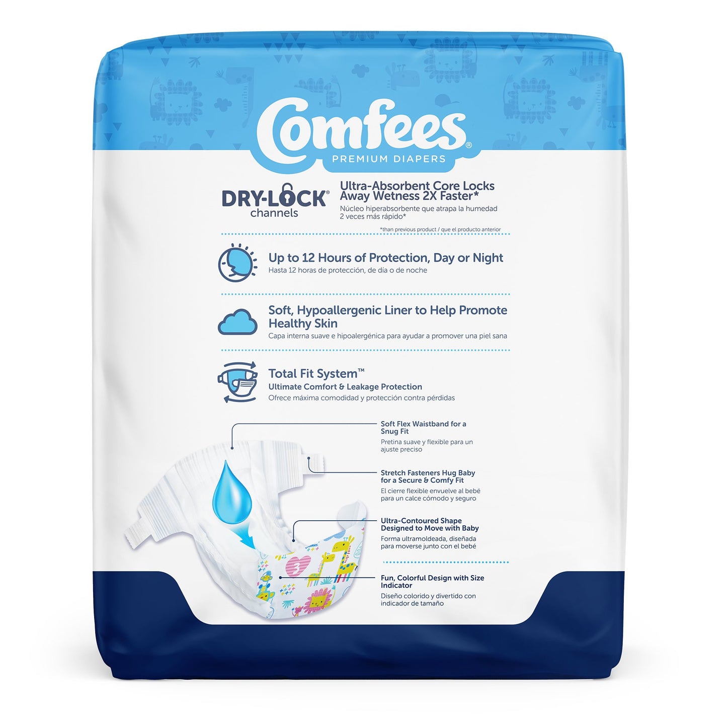 Comfees® Unisex Baby Diaper Size 3 Disposable Moderate Absorbency (993245_CS)