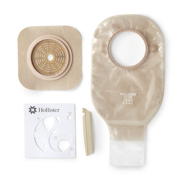 New Image™ Ileostomy / Colostomy Pouch Two-Piece System 12 Inch Length Flat, Trim to Fit 2-1/4 Inch Stoma Drainable (532941_BX)