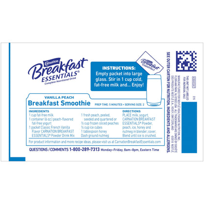 Carnation Breakfast Essentials® Oral Supplement French Vanilla Flavor Powder 1.26 oz. Individual Packet (810730_BX)