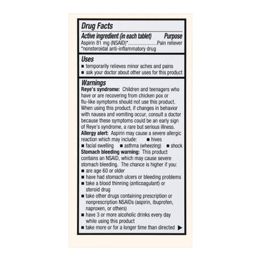 Foster & Thrive™ Pain Relief 81 mg Strength Aspirin Tablet 180 per Bottle (1238965_BT)