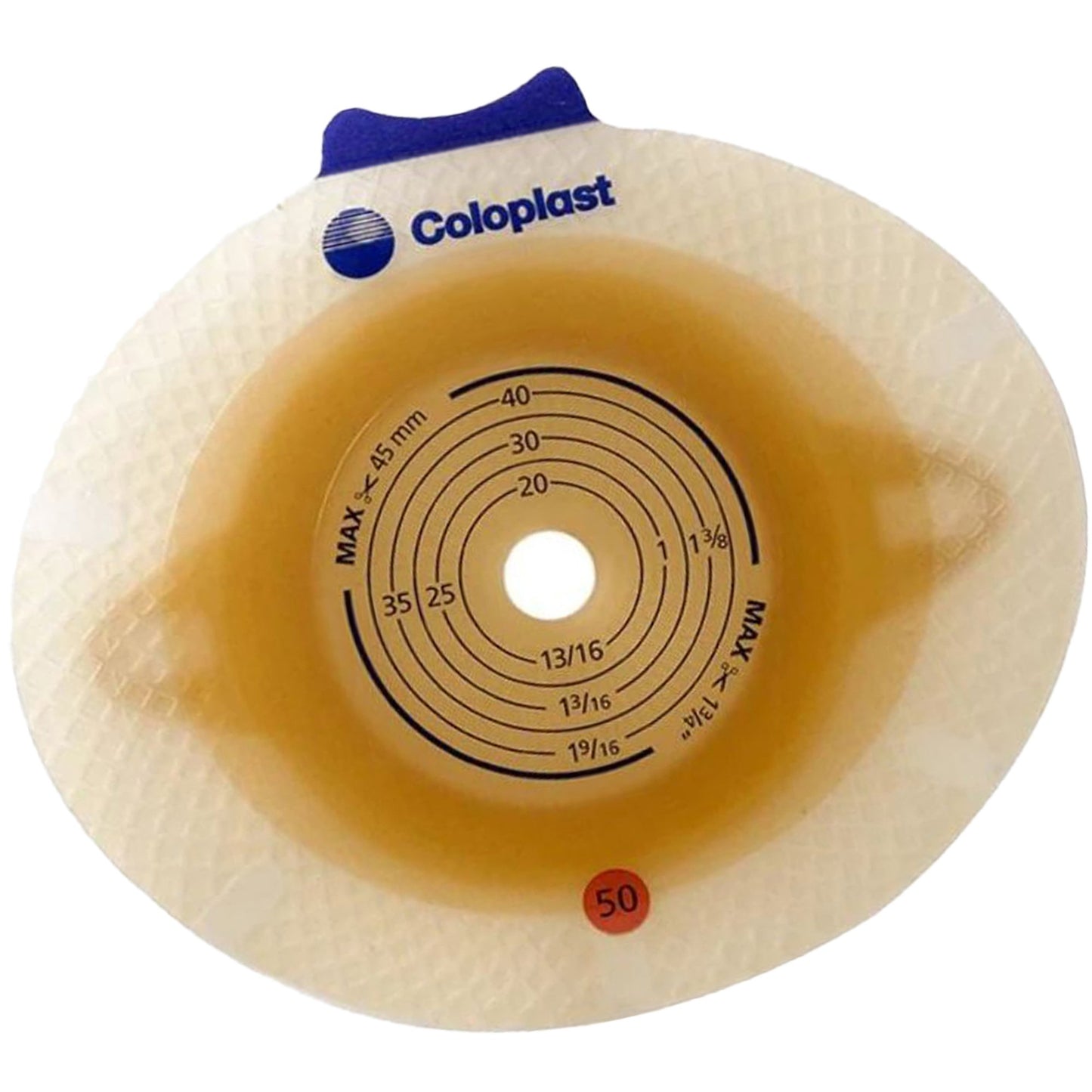 SenSura® Click Ostomy Barrier Precut, Standard Wear Double Layer Adhesive 60 mm Flange Blue Code System 1-9/16 Inch Opening (668064_BX)