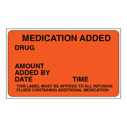 Shamrock Pre-Printed Label Anesthesia Label Fluorescent Red, 1-1/2 X 2-1/2 Inch (296574_RL)