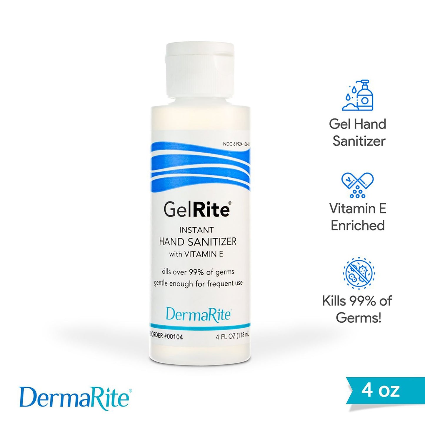 GelRite® Hand Sanitizer 4 oz. Ethyl Alcohol Gel Bottle (576312_CS)