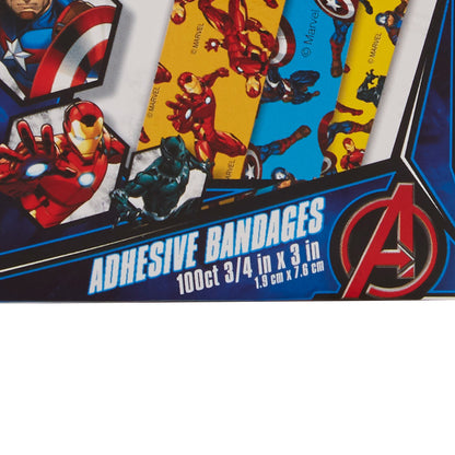 American® White Cross Stat Strip® Adhesive Strip 3/4 X 3 Inch Plastic Rectangle Kid Design (Black Panther / Captain America / Iron Man) Sterile (897043_BX)