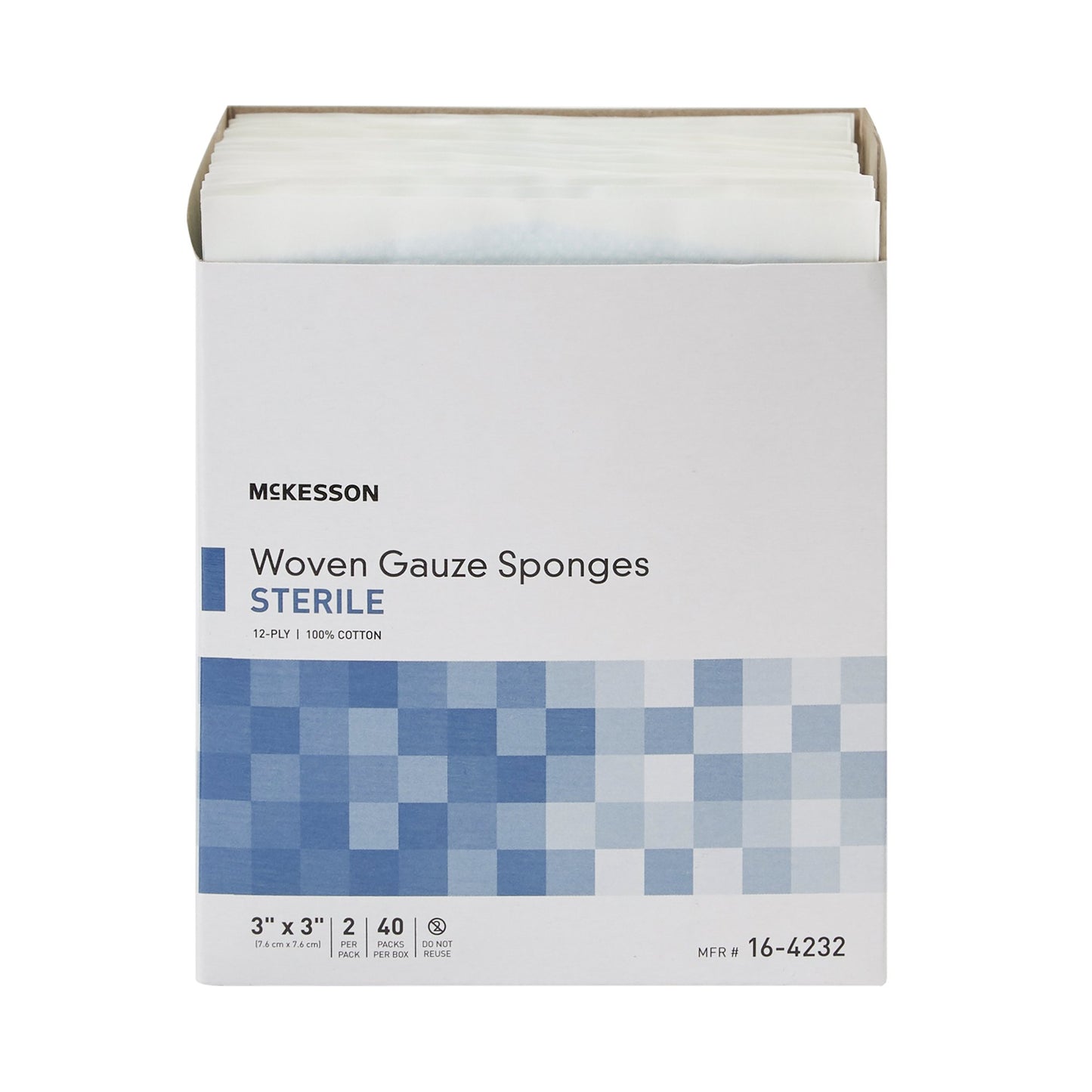 McKesson Gauze Sponge 3 X 3 Inch 12-Ply Sterile 2 per Pack (384816_BX)