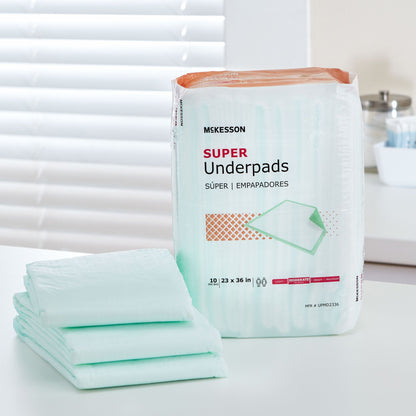 McKesson Super Disposable Underpad 23 X 36 Inch Fluff / Polymer Moderate Absorbency (724035_CS)