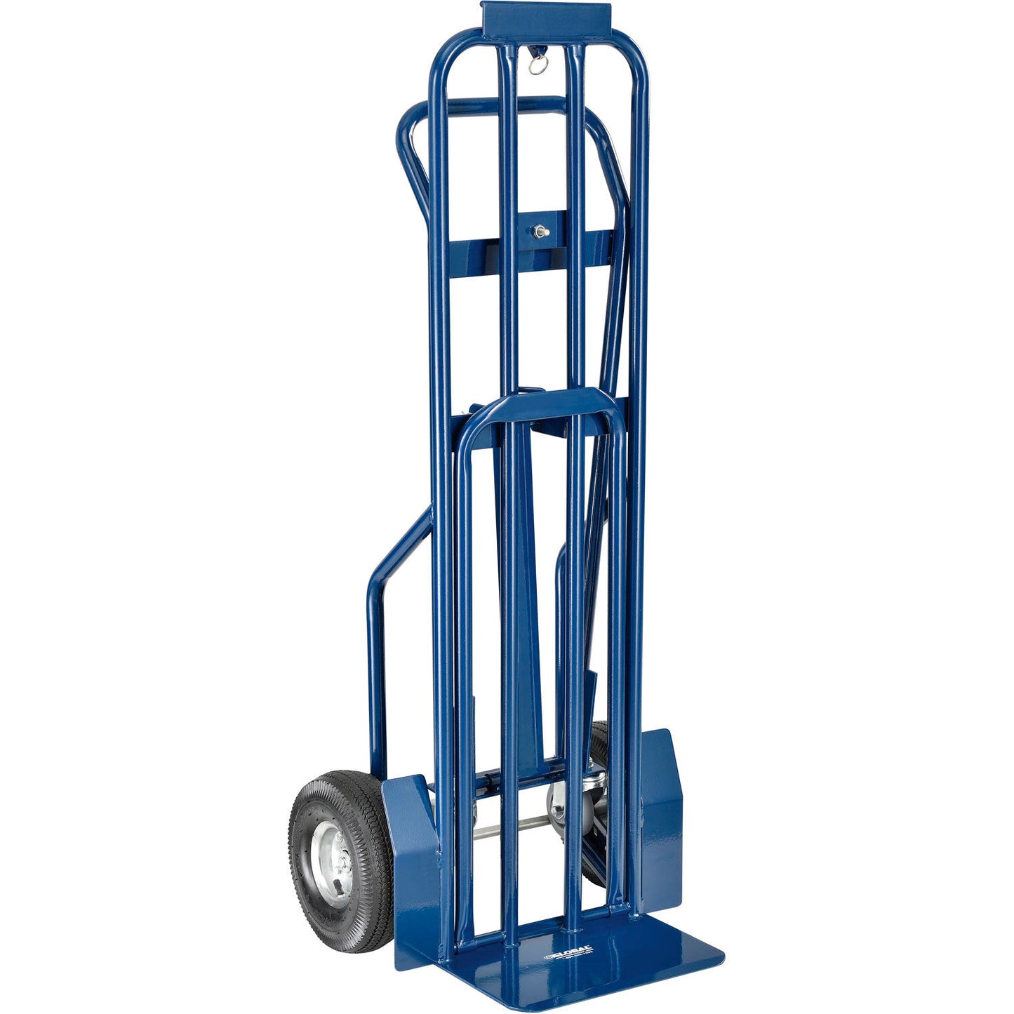 Global Industrial Steel 3-In-1 Convertible Hand Truck With Pneumatic Wheels, 600 Lb. Cap. (WB983130)