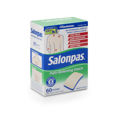 Salonpas® Topical Pain Relief 3.1% - 6% - 10% Strength Camphor / Menthol / Methyl Salicylate Patch 60 per Box (1088319_BX)