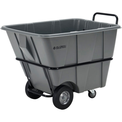 Global Industrial Heavy Duty Plastic Tilt Truck, 1/2 Cu. Yd. Cap, 1400 Lbs. Cap, Gray (WB984613HD)