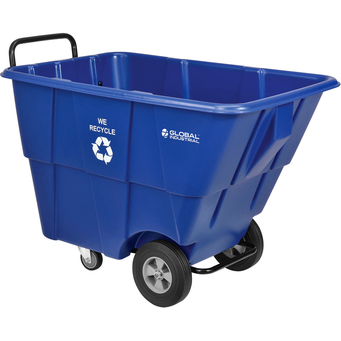 Global Industrial Standard Duty Plastic Recycling Tilt Truck,1/2 Cu. Yd. Cap,850 Lbs. Cap,Blue (WB984614)