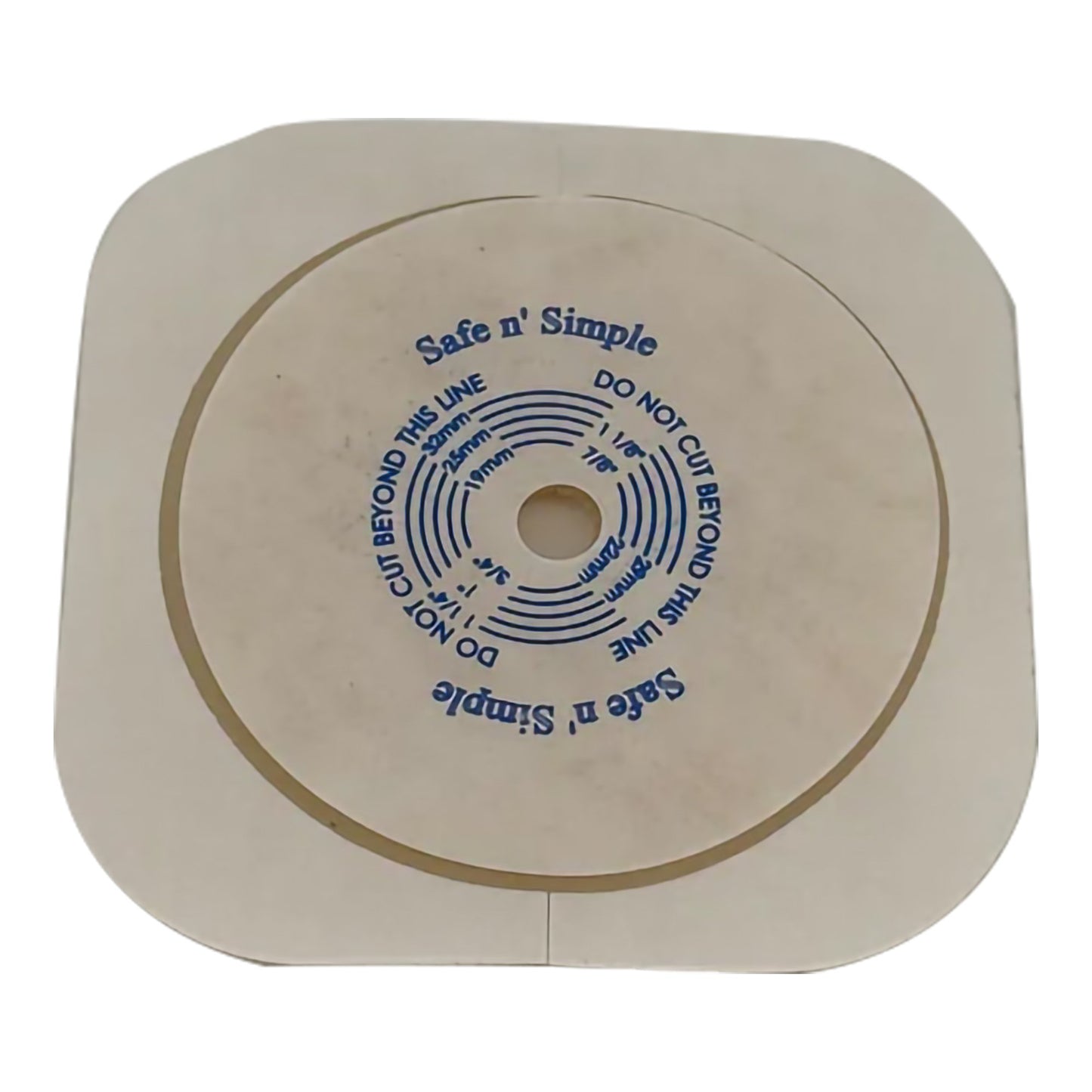 Safe N Simple Ostomy Barrier Trim to Fit, Extended Wear Adhesive Tape Collar 45 mm Flange Up to 1-1/4 Inch Opening 4-1/2 X 4-1/2 Inch (1243998_BX)