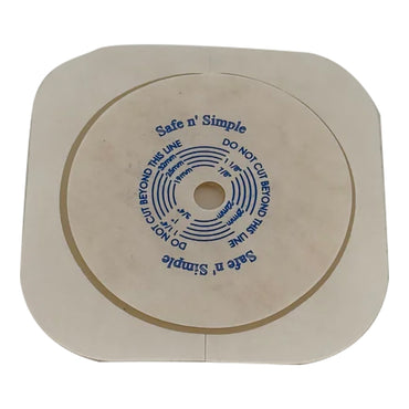 Safe N Simple Ostomy Barrier Trim to Fit, Extended Wear Adhesive Tape Collar 45 mm Flange Up to 1-1/4 Inch Opening 4-1/2 X 4-1/2 Inch (1243998_BX)