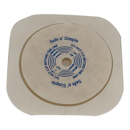 Safe N Simple Ostomy Barrier Trim to Fit, Extended Wear Adhesive Tape Collar 45 mm Flange Up to 1-1/4 Inch Opening 4-1/2 X 4-1/2 Inch (1243998_BX)