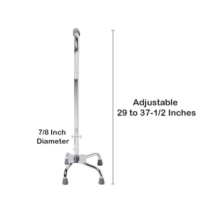 McKesson Large Base Quad Cane Steel 29 to 37-1/2 Inch Height Chrome (1065218_CS)