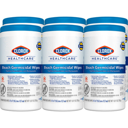 Clorox Healthcare® Surface Disinfectant Cleaner Premoistened Bleach Germicidal Manual Pull Wipe 150 Count Canister Floral Scent NonSterile (726380_PK)