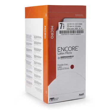 ENCORE® Latex Micro Surgical Glove Size 7.5 Sterile Latex Standard Cuff Length Micro-Textured Brown Chemo Tested (362178_CS)