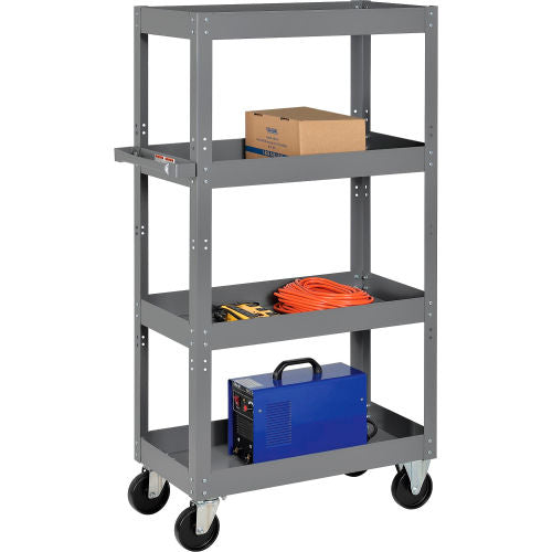 Global Industrial Steel Shelf Truck w/4 Shelves, 800 lb. Capacity, 30"L x 16"W x 60"H (WB988831)