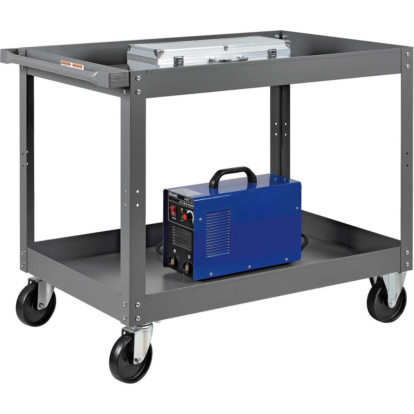 Global Industrial Steel Stock Cart w/2 Shelves, 800 lb. Capacity, 36"L x 24"W x 32"H (WB988843)
